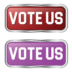 Vote Button Icon, Glossy 3D Realistic Vote Now Button, Voting Badge, Badge, Label, Voting Yes, Push Button, Isolated On White Background