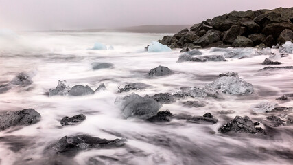 diamond beach,Jökulsárlón Glacier Lagoon, iceland, europe