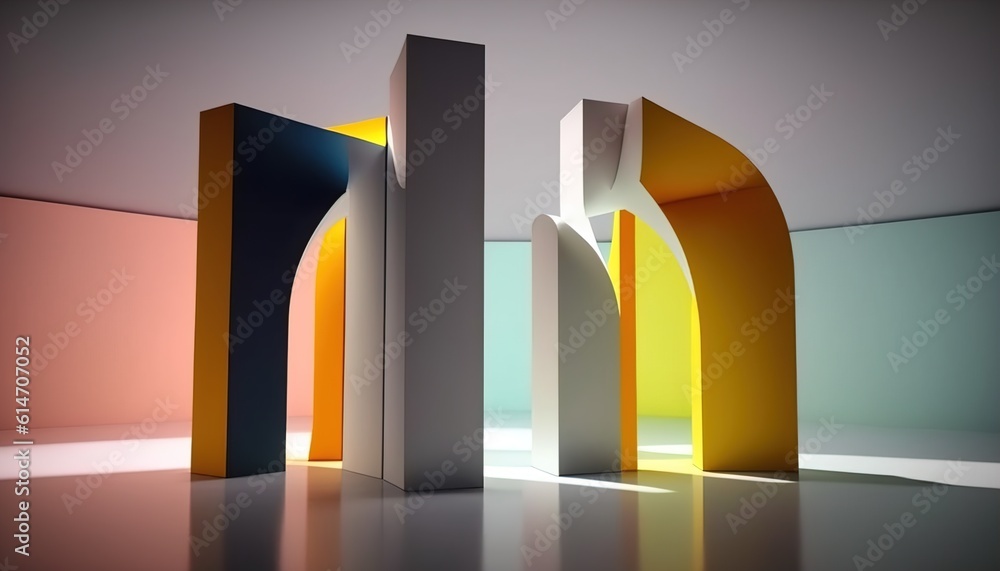 Aufkleber generative ai render colorfull abstract room