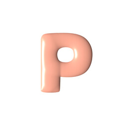 3d render of a symbol English alphabet P