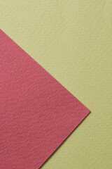 Fototapeta premium Rough kraft paper background, paper texture burgundy green colors. Mockup with copy space for text
