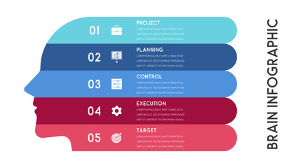 Vector human head and other elements for infographics