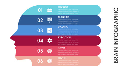 Vector human head and other elements for infographics
