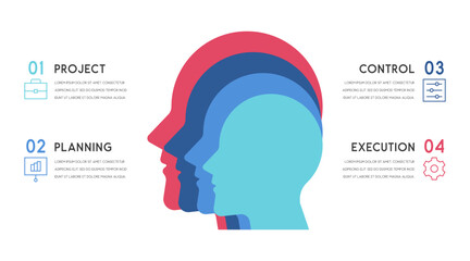 Business concept 4 options or steps