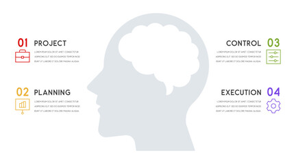 Vector human head and other elements for infographics