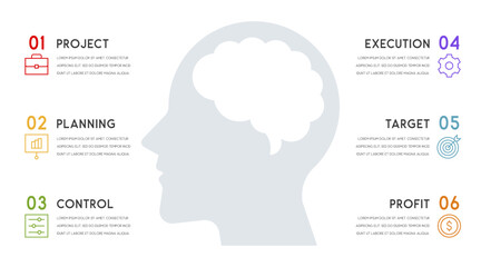 Vector human head and other elements for infographics - 614708093