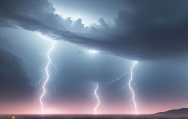 Obraz na płótnie Canvas Lightning storm. Ai generated technology