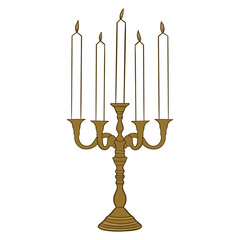 Five Arms Antique Candle Stand