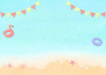 カラフルな海のイラスト