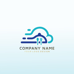 cloud restaurant vector logo design