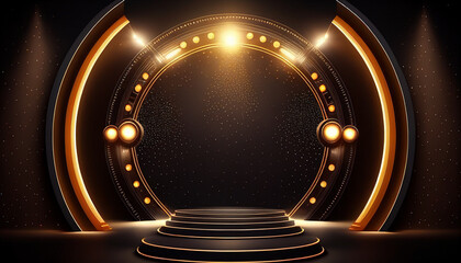 The spotlights are focused on the circle stage celebration, Generative AI