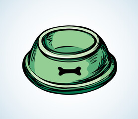 Bowl for pets. Vector drawing