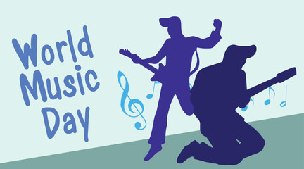 vector illustration to commemorate world music day held in June