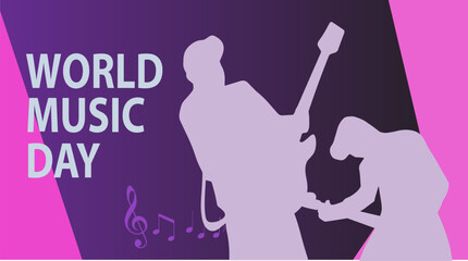 vector illustration to commemorate world music day held in June