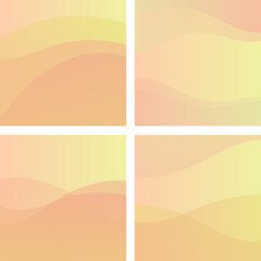 Set of gradient yellow orange frames, banners, backgrounds, presentation, wallpapers, backdrops, social media posts, poster, print, ads, template, etc.