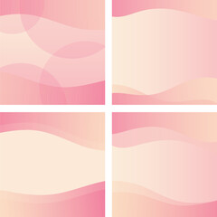 Set of gradient pastel pink frames, banners, backgrounds, presentation, wallpapers, backdrops, social media posts, poster, print, ads, template, etc.