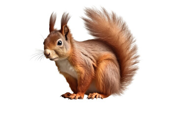 close-up squirrel isolated on transparent background generative AI.