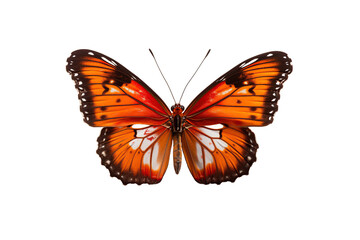 Obraz na płótnie Canvas Close-up butterfly isolated on transparent background generative AI.