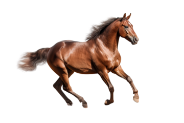 Close up horse isolated on transparent background generative AI.