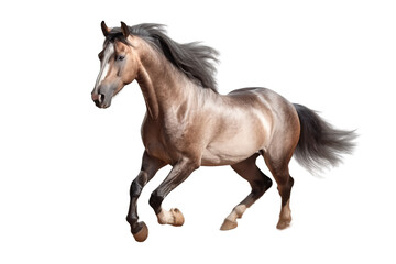 Obraz na płótnie Canvas Close up horse isolated on transparent background generative AI.