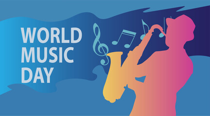vector illustration to commemorate world music day held in June