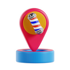 3d Barbers Location. icon isolated on white background. 3d rendering illustration