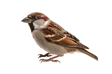 close up sparrow isolated on transparent background generative Ai.