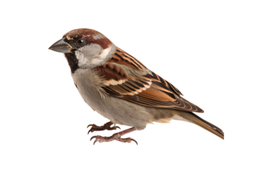 close up sparrow isolated on transparent background generative Ai.