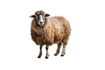 sheep isolated on white background generative AI.