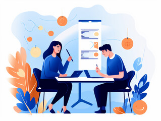 Illustration of task management, team work concept. Ai generated 