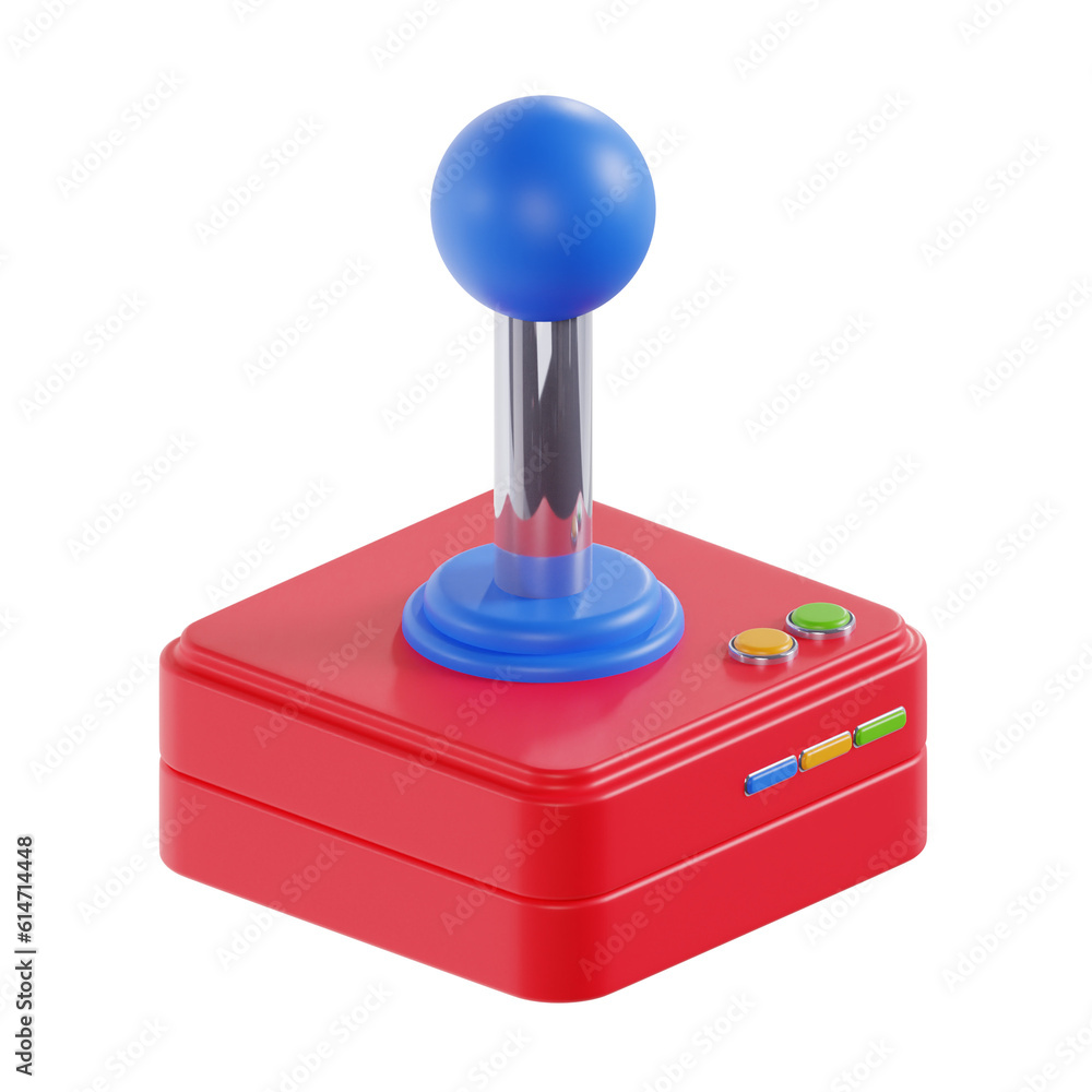 Aufkleber 3d game controller. icon isolated on white background. 3d rendering illustration