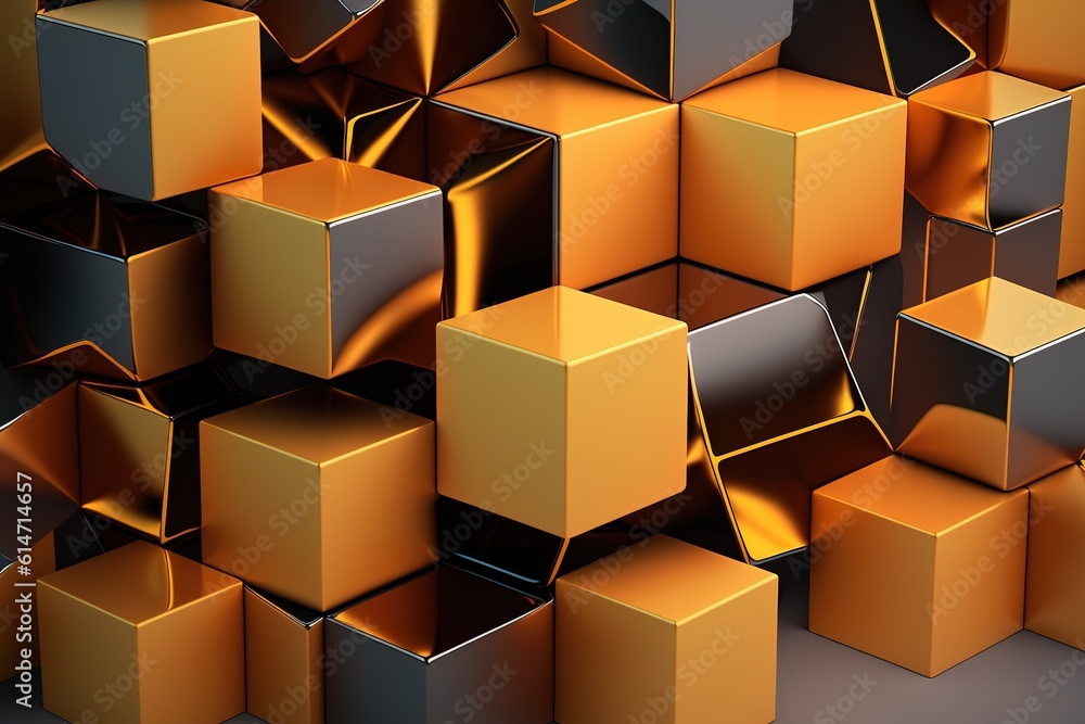 Poster illustration with a cube-based abstract backdrop.