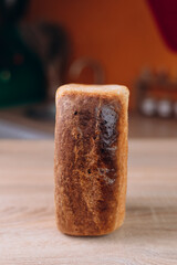 Fragrant white bread with a crust, bread on the table