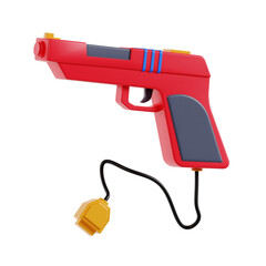 3d Game Gun. icon isolated on white background. 3d rendering illustration