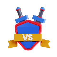 3d Versus. icon isolated on white background. 3d rendering illustration