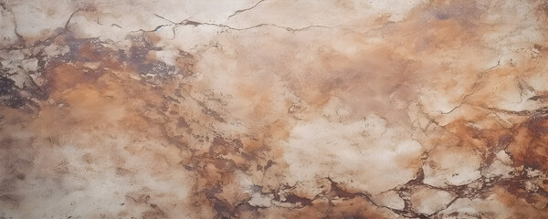 Worn brown marble or cracked concrete background (as an abstract brown vintage background). Generative AI.