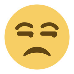 Top quality emoticon. Unamused emoji. Meh emoticon, dissatisfied yellow face with side-eye. Yellow face emoji. Popular element.