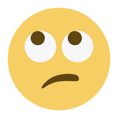 Top quality emoticon. Flushed emoji. Embarrassed emoticon with big eyes. Yellow face emoji. Popular element.