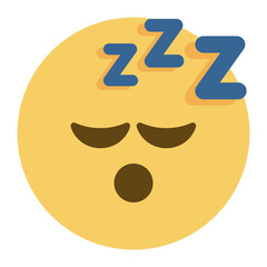 Fototapeta premium Top quality emoticon. Sleeping emoji. Snoring emoticon, Zzz yellow face with closed eyes. Yellow face emoji. Popular element.
