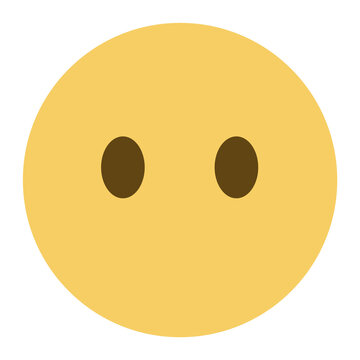 Top quality emoticon. Cute silent emoticon, smiley without mouth emoji. Yellow face emoji. Popular element.