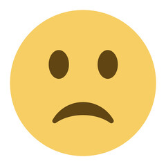 Top quality emoticon. Confused emoji. Nonplussed emoticon with frowned lips
