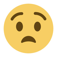 Top quality emoticon. Astonished emoji. Shocked emoticon with gasping face. Yellow face emoji. Popular element.