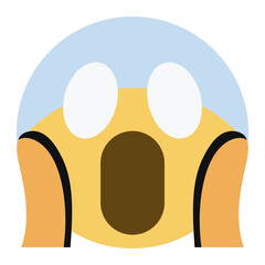 Face screaming in fear Large size of yellow emoji smile.
