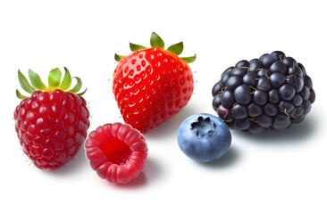 berries on white background