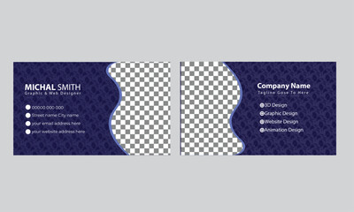 Simple vector business card print template design