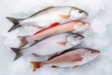 fresh fish on ice, generative ai