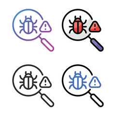 Bug detector icon design in four variation color