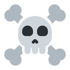 Top quality emoticon. Skull with crossed bones vector emoji face emoji. Popular element.