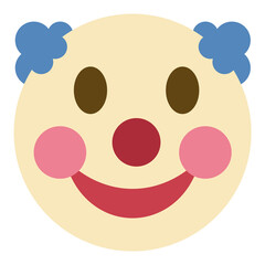 Top quality emoticon. Circus clown emoji. Emoticon with red nose, funny face. emoticon. Popular element.