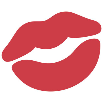 Kiss Mark vector emoji icon. The mark left after a firm kiss is placed with bright lipstick. Used in place of xxx (kisses), or to send a kiss to someone.